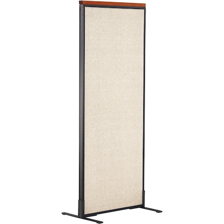 Interion By Global Industrial Interion Deluxe Freestanding Office Partition Panel, 24-1/4inW x 61-1/2inH, Tan 694653FTN